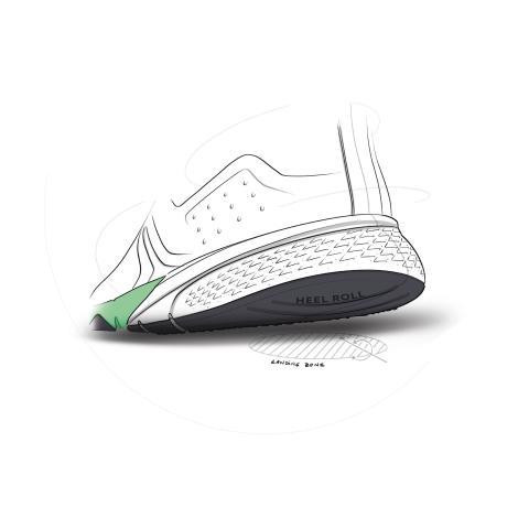 concept chaussure de marche heel roll
